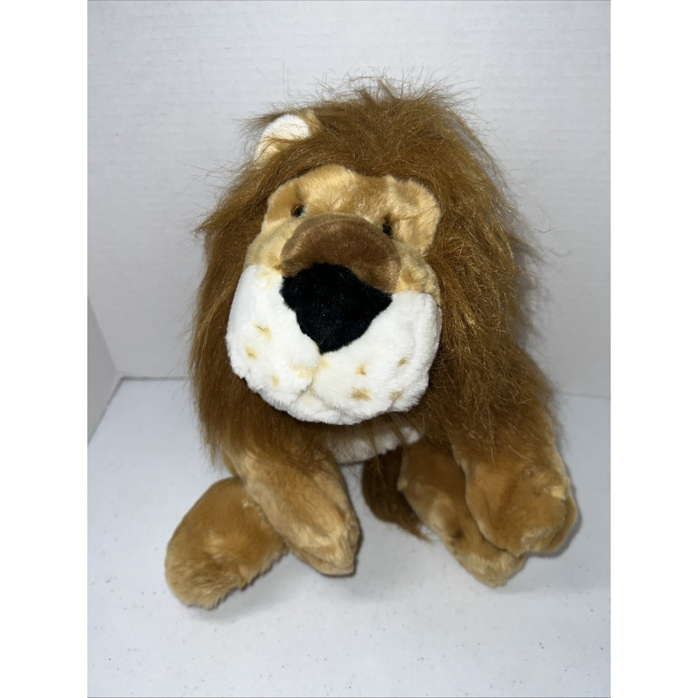 Kmart Rare Vintage Floppy Brown Laying Lion 17" Bean Plush Stuffed Animal Sears